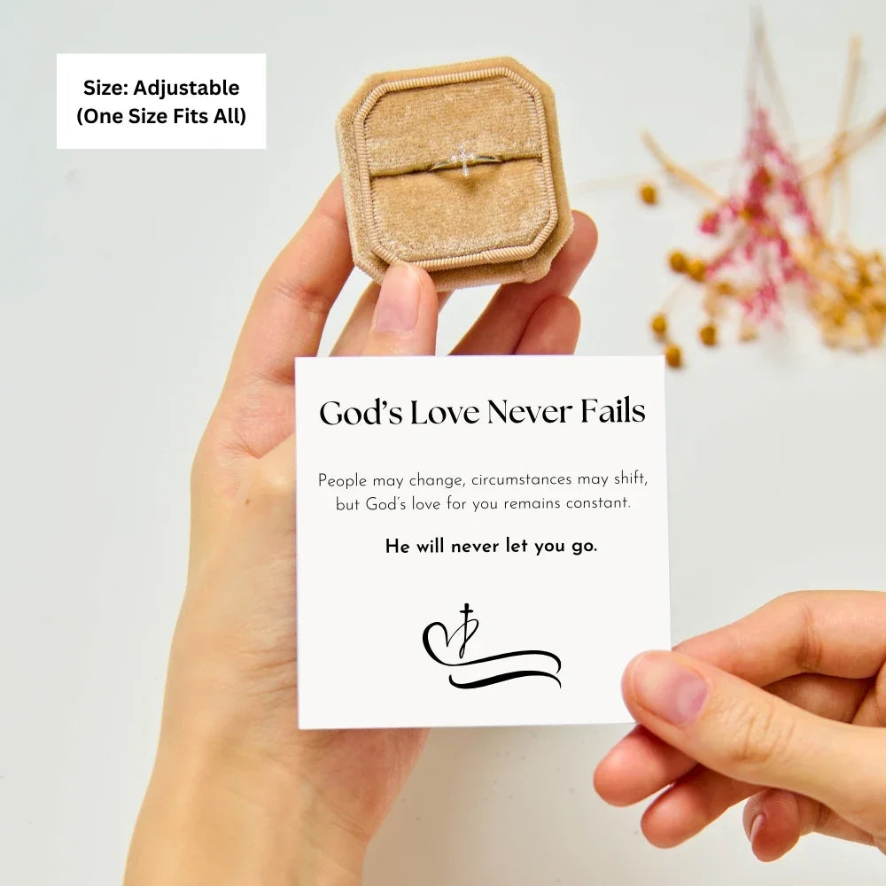 Teardrop Cross Ring - Embrace God's Love