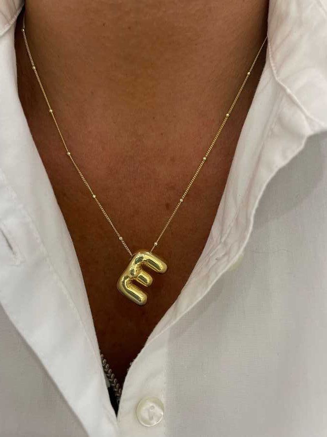 Irena – Gold Initial Charm Necklace