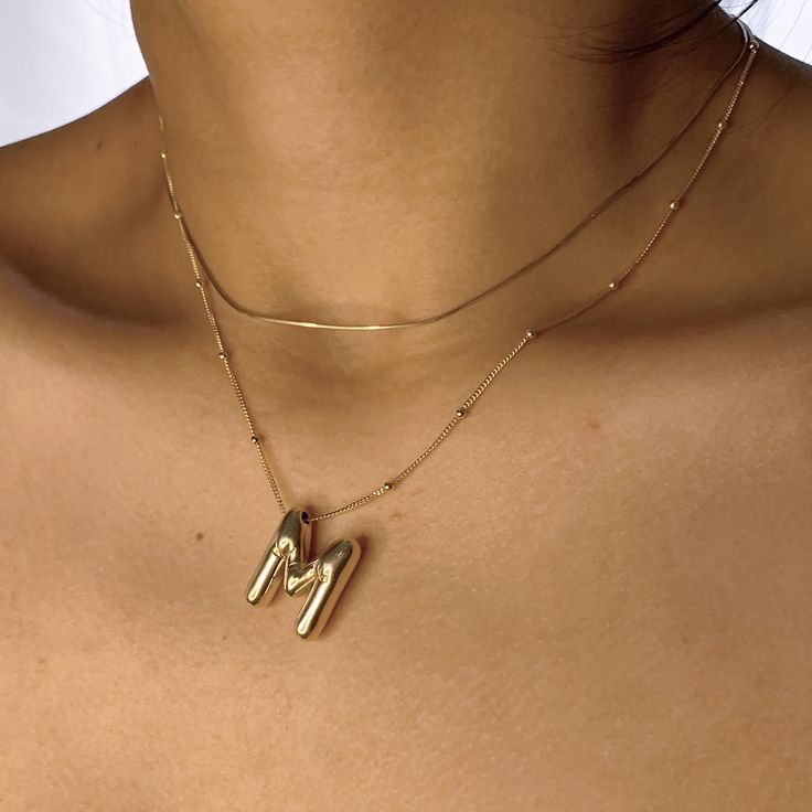Irena – Gold Initial Charm Necklace