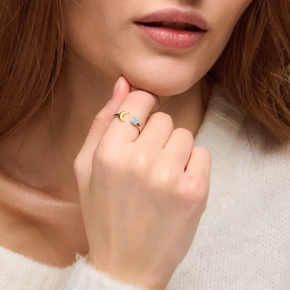 Moon and Back Infinity Ring