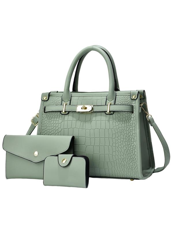 ALENOR – Large Capacity Crocodile-Embossed Crossbody Handbag Set