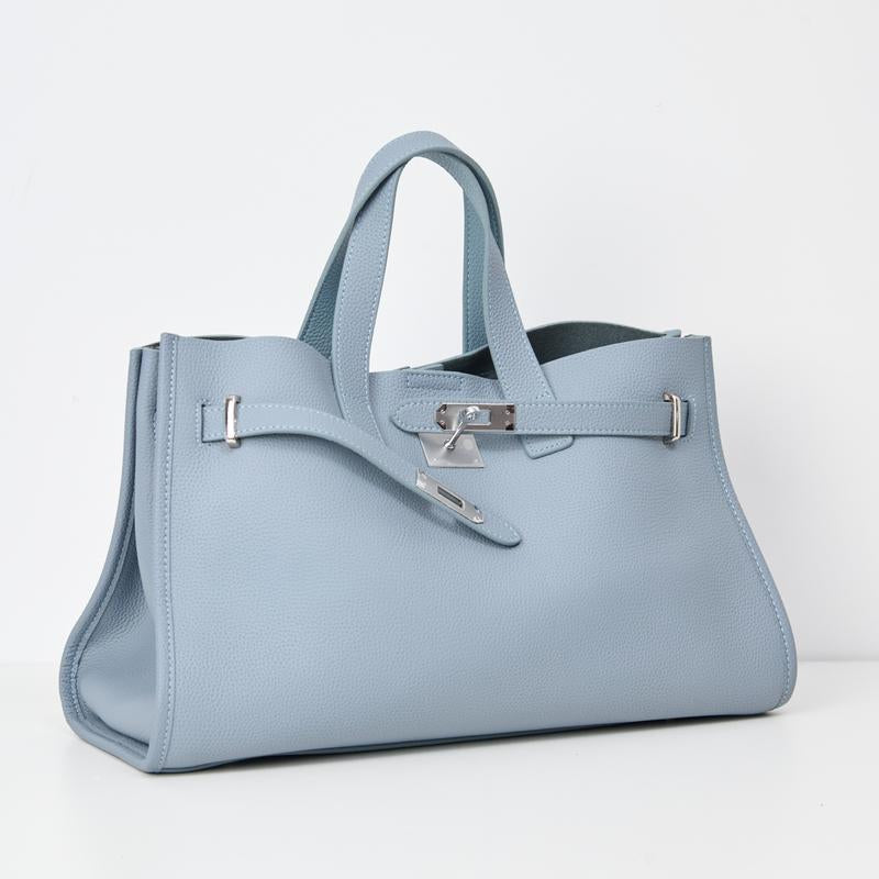 BEVERLEY - Spacious Genuine Cowhide Leather Tote Bag for Work and Travel