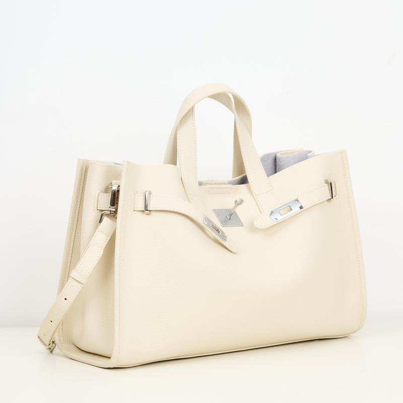 BEVERLEY - Spacious Genuine Cowhide Leather Tote Bag for Work and Travel