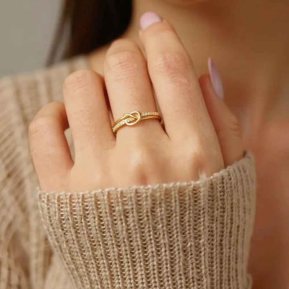 Forever Linked Gold Ring for Mother and Daughter