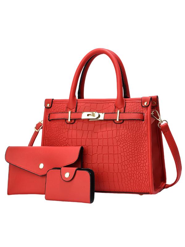 ALENOR – Large Capacity Crocodile-Embossed Crossbody Handbag Set