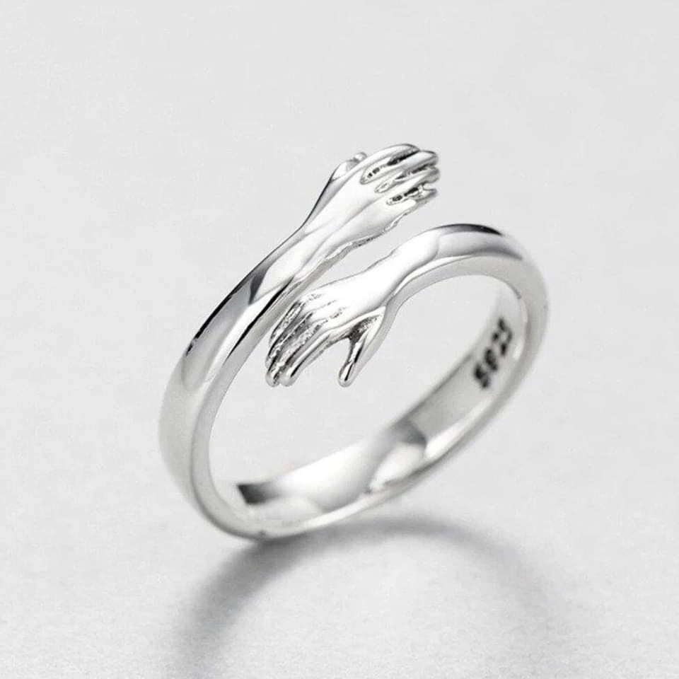 Petra Adjustable Silver Ring - 'Cuddle' Design