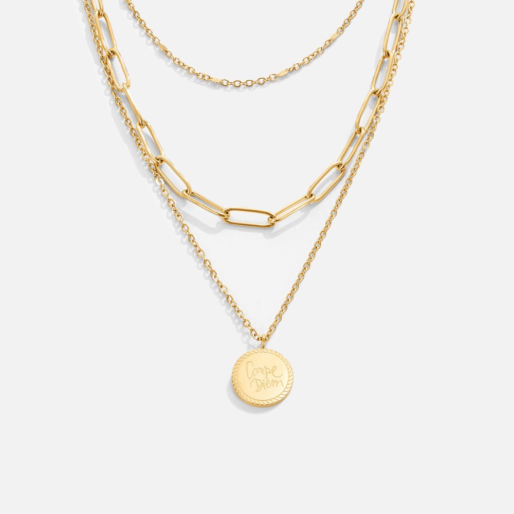 Lea – An Elegant Multi-Layered Gold Necklace with Graceful Cascading Design