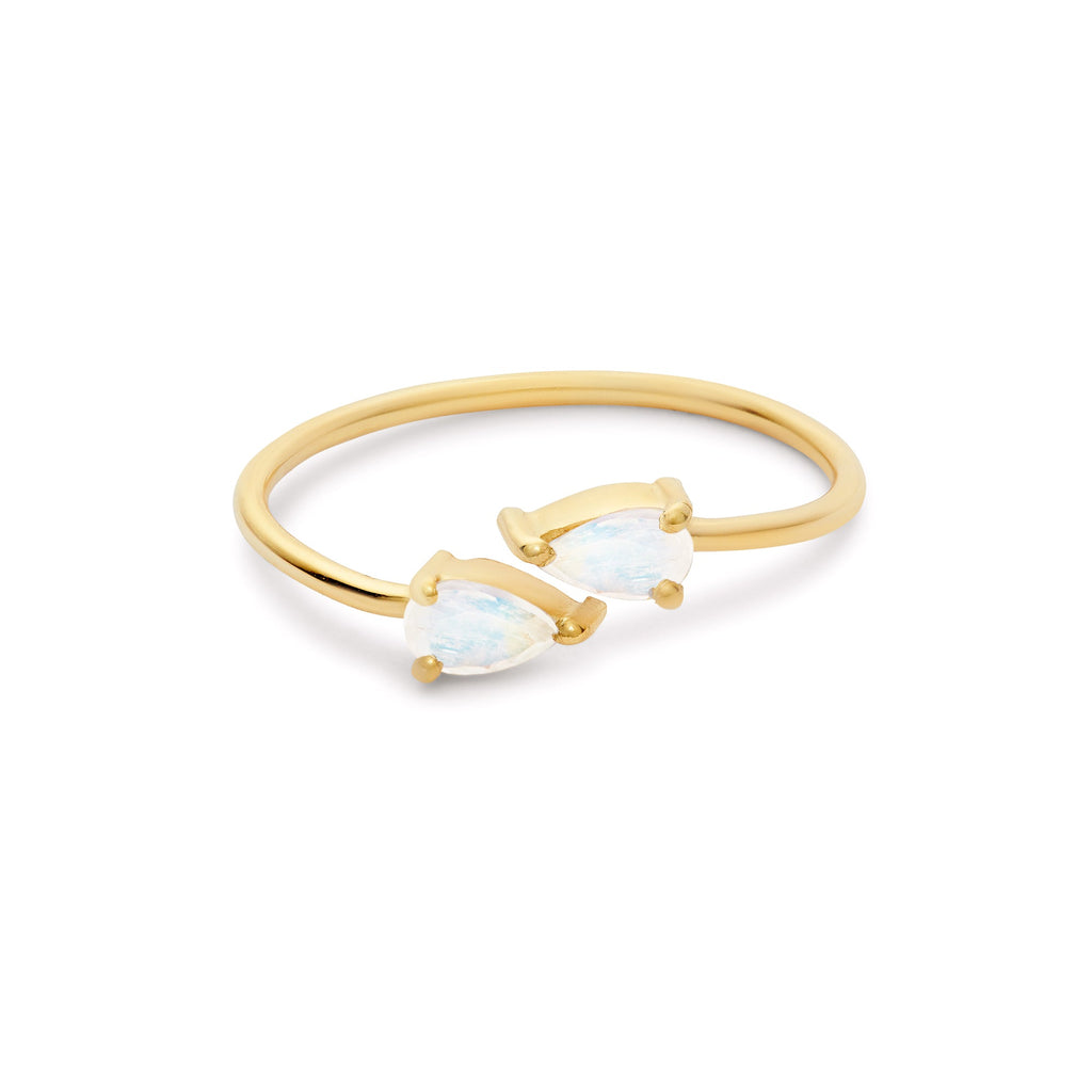 Moonstone Teardrop Ring (Gold)