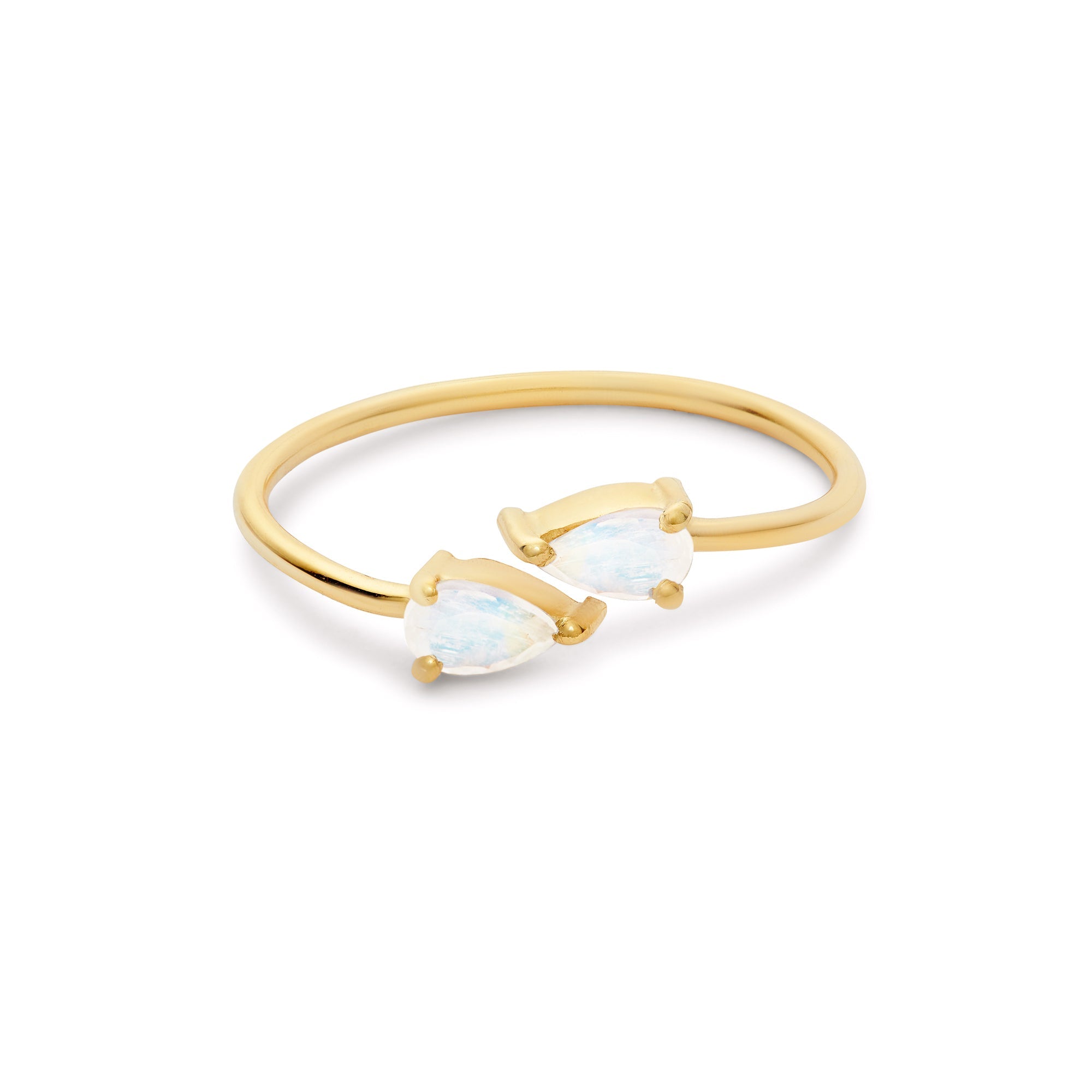 Moonstone Teardrop Ring (Gold)