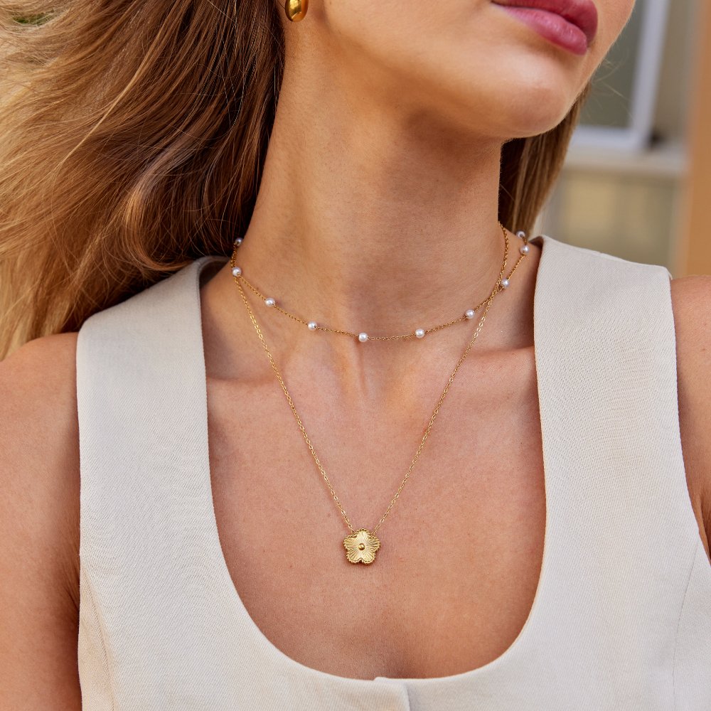 Fortune Charm Necklace in Gold