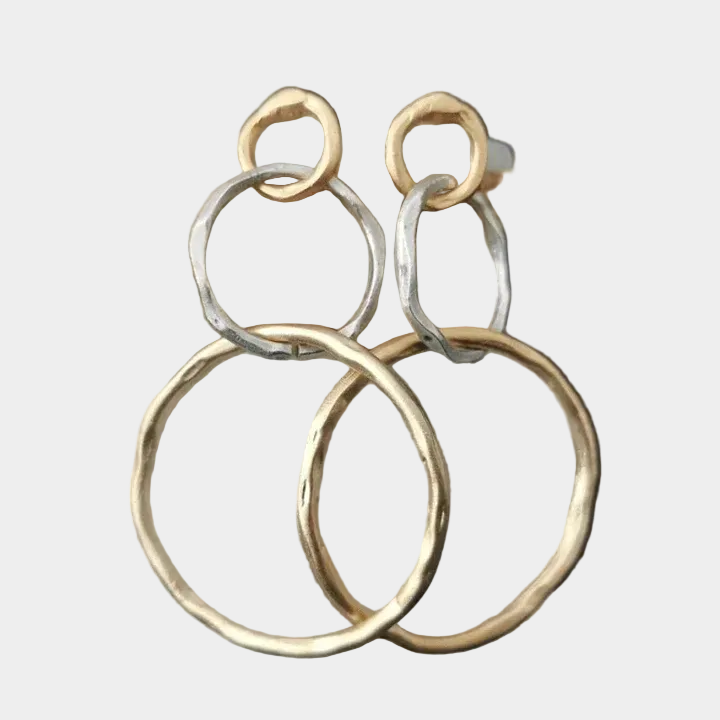 Retro Gold and Silver Earrings