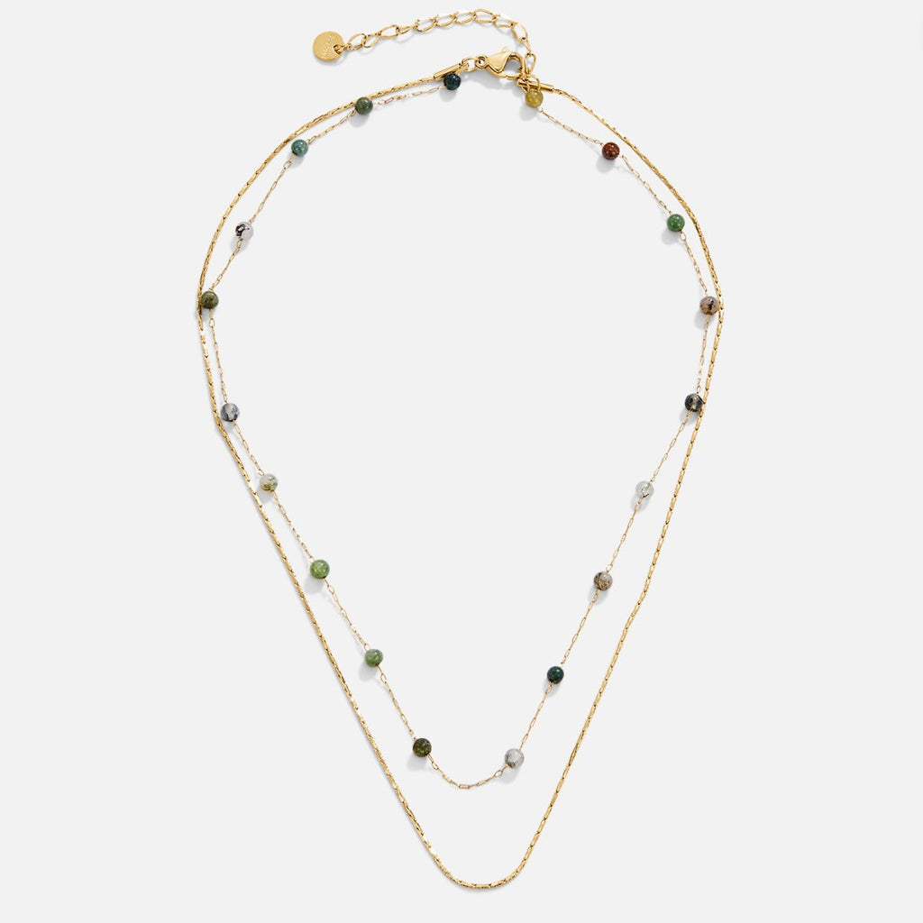 Katharina – Rectangular Pendant Gold Necklace