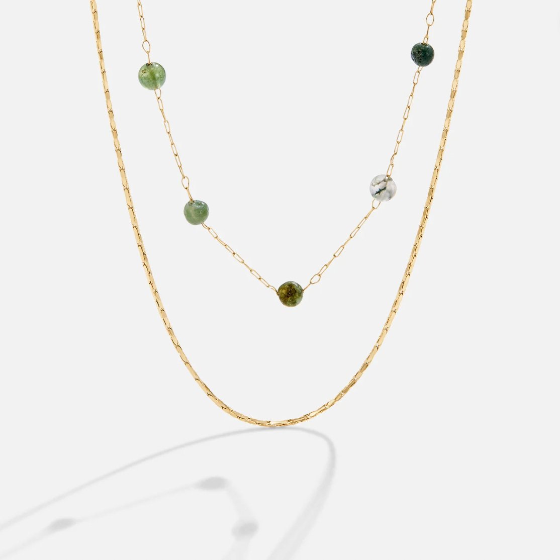 Katharina – Rectangular Pendant Gold Necklace