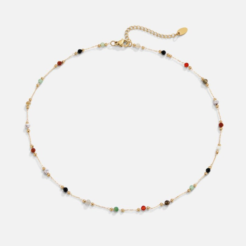 Gertrud – Gold Necklace Featuring Vibrant Accents