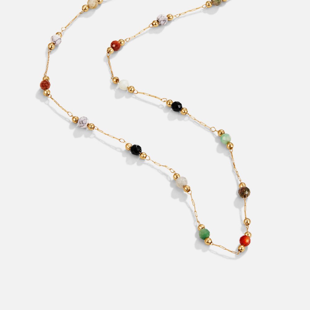 Gertrud – Gold Necklace Featuring Vibrant Accents