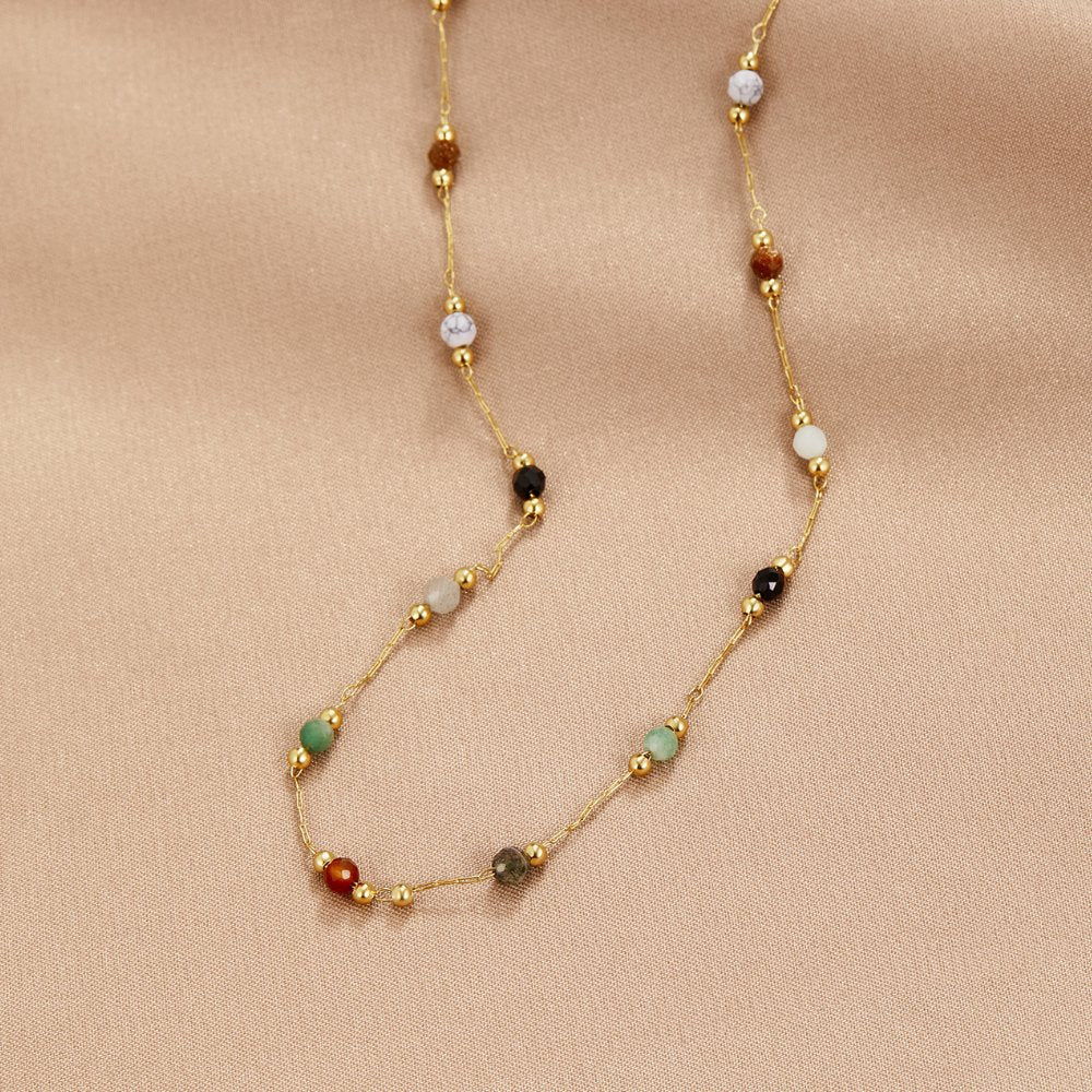 Gertrud – Gold Necklace Featuring Vibrant Accents