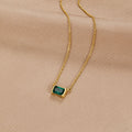Liliana – Rectangular Pendant Gold Necklace