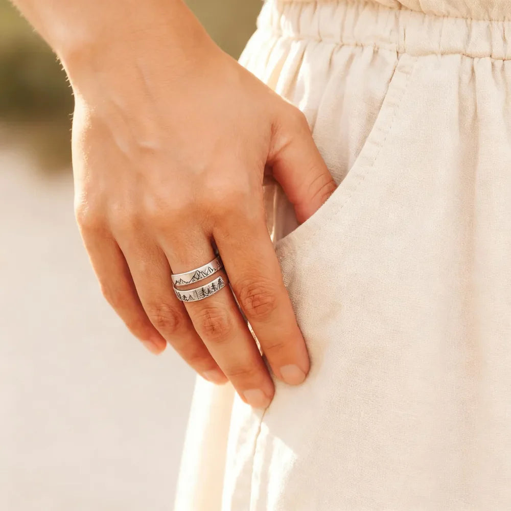 Mountain and Forest Inspired Ring