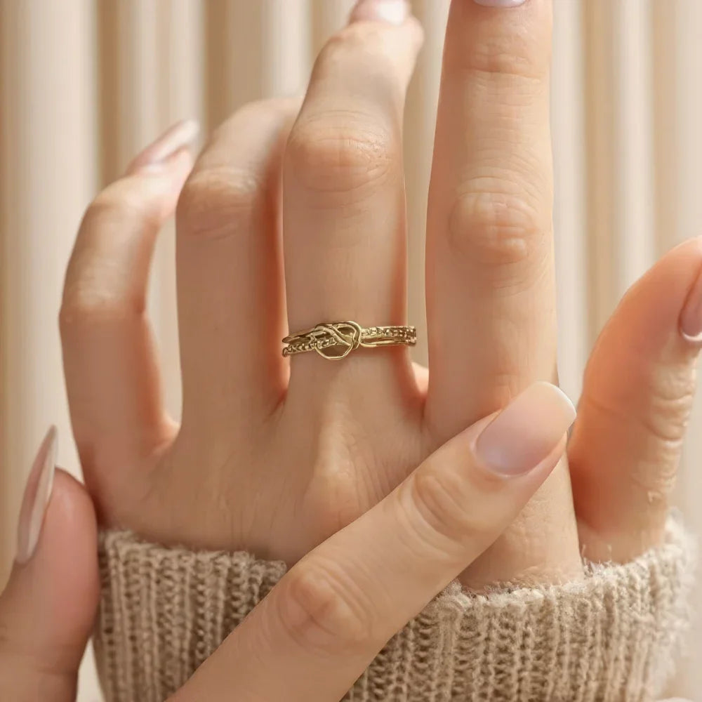 Forever Linked Gold Ring for Mother and Daughter