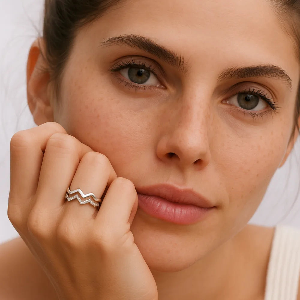Dual Wave Twin Band Ring